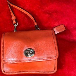 Coach Legacy Leather mini crossbody Vermillion